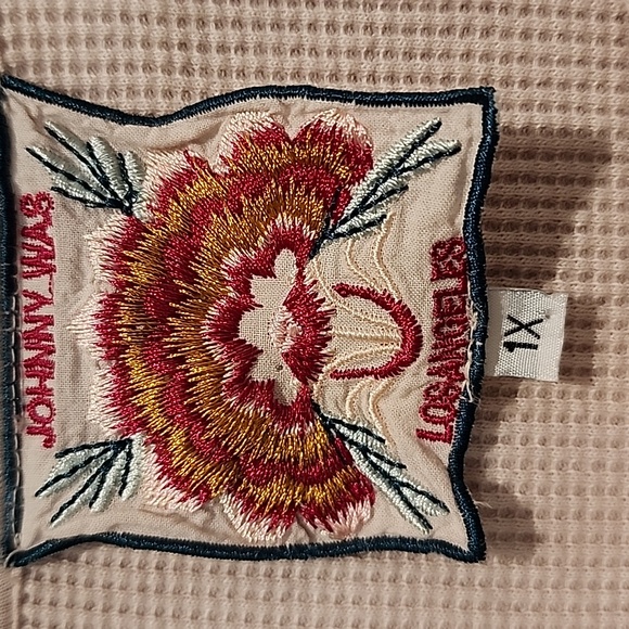 Johnny Was Pink Embroidered Thermal Waffle Knit9 Sweatshirt 1x - Picture 4 of 7